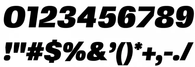 FivoSansModern-ExtBlkObliq Font OTHER CHARS