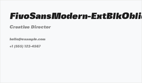 FivoSansModern-ExtBlkObliq Business Card