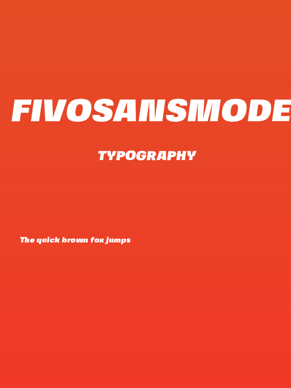 FivoSansModern-ExtBlkObliq Poster