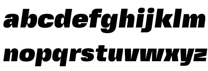 FivoSansModern-ExtBlkObliq Font LOWERCASE