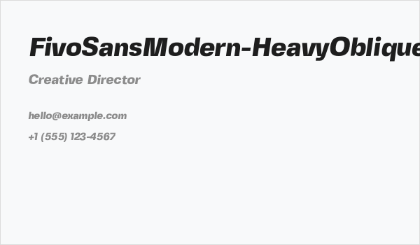 FivoSansModern-HeavyOblique Business Card