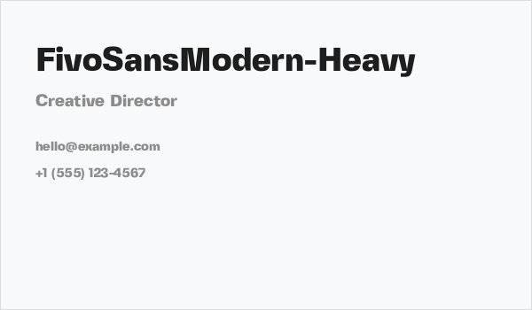 FivoSansModern-Heavy Business Card