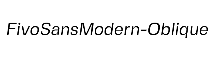 FivoSansModern-Oblique Font