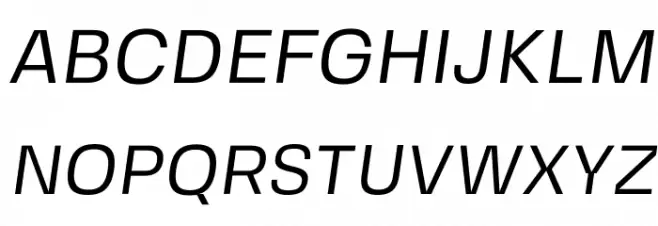 FivoSansModern-Oblique Schriftart Groß