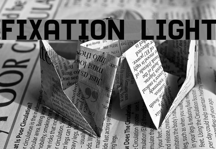 Fixation Light Font examples