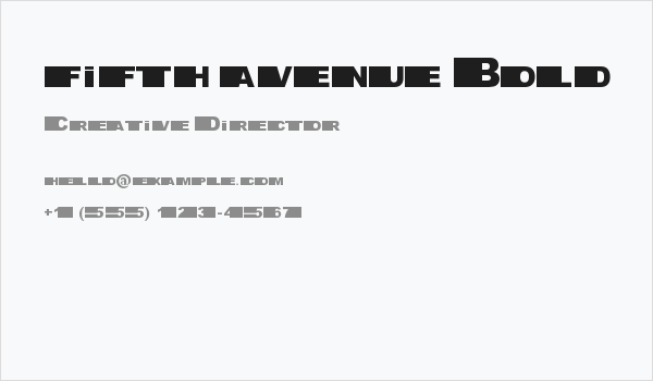 fifth avenue Bold Business Card