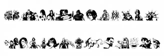 final fantasy elements Polices MAJUSCULES