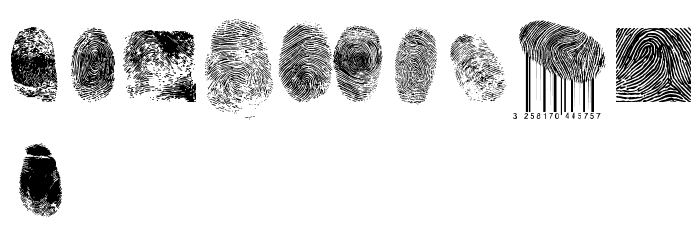 finger print tfb Font OTHER CHARS