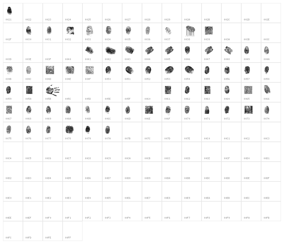 finger print tfb Character Map