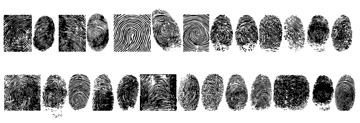finger print tfb Font LOWERCASE