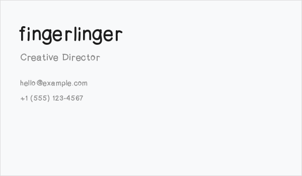 fingerlinger Business Card