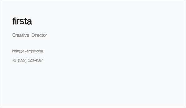 firsta Business Card