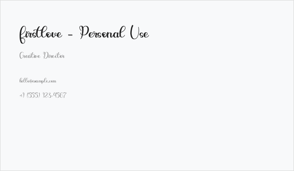 firstlove - Personal Use Business Card