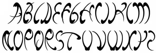 fish bone Шрифта ВЕРХНИЙ