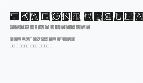 FKAFont Regular Business Card