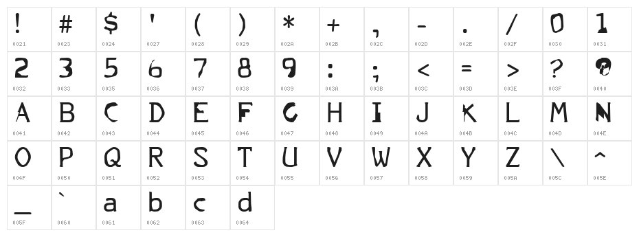 FKR ParkLife UltraBold Character Map