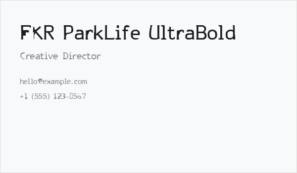 FKR ParkLife UltraBold Business Card