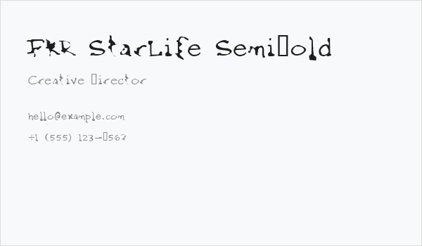 FKR StarLife SemiBold Business Card