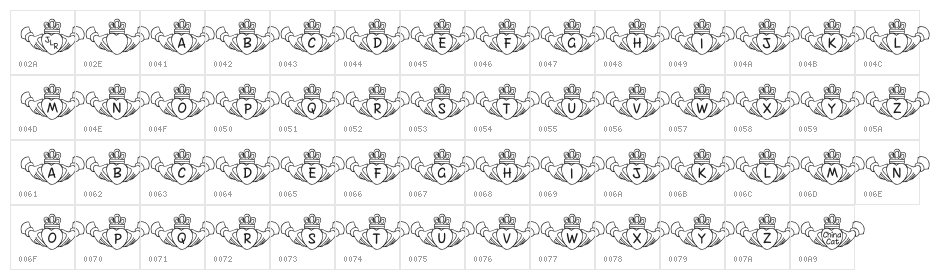 FL Claddagh Character Map