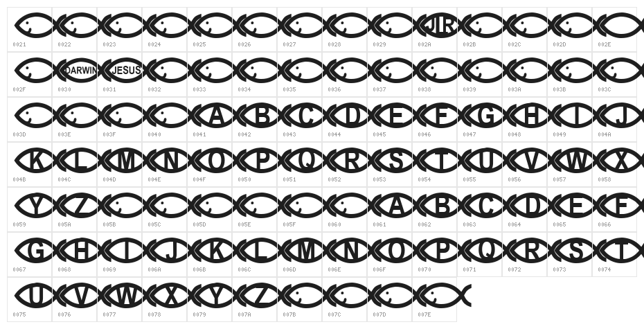 FL Darwinesque Character Map