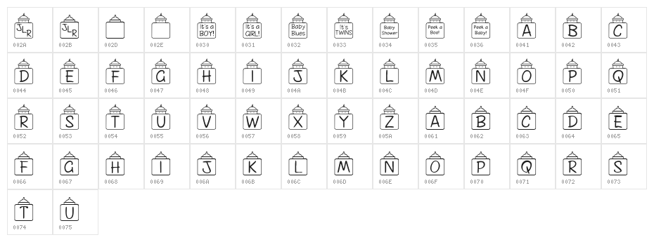 FL Peekababy! Character Map