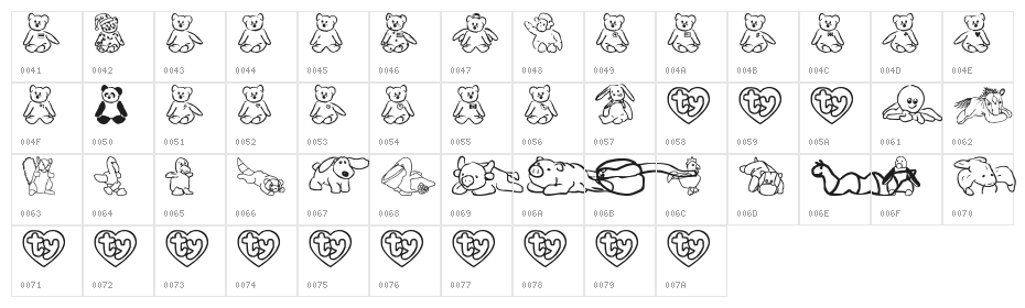 FL Scrappy Beans Character Map
