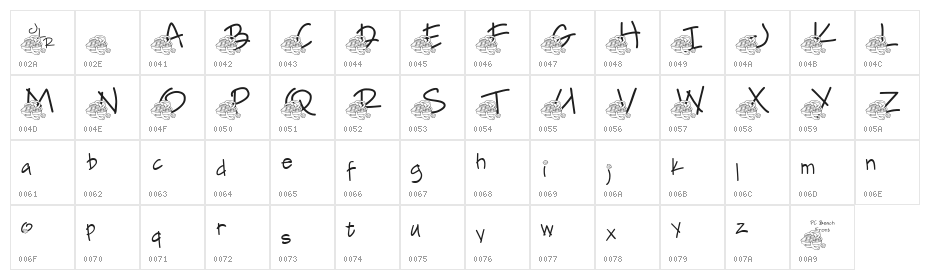FL Valentine Character Map