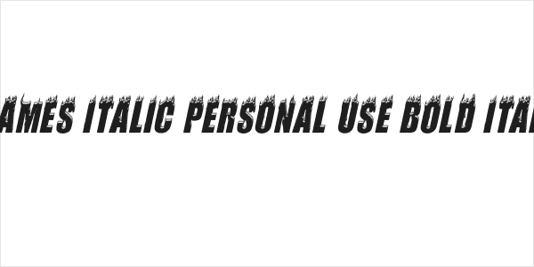 FLAMES ITALIC PERSONAL USE Bold Italic Logo