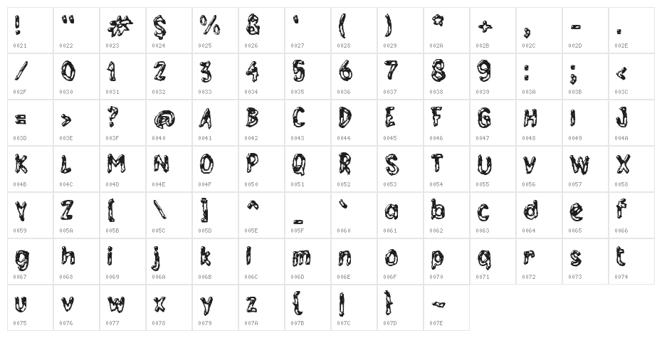 FLEURANT Character Map