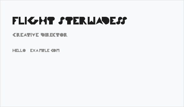 FLIGHT STERWADESS Business Card