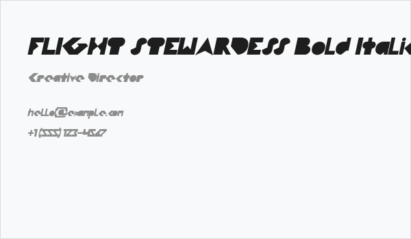 FLIGHT STEWARDESS Bold Italic Business Card