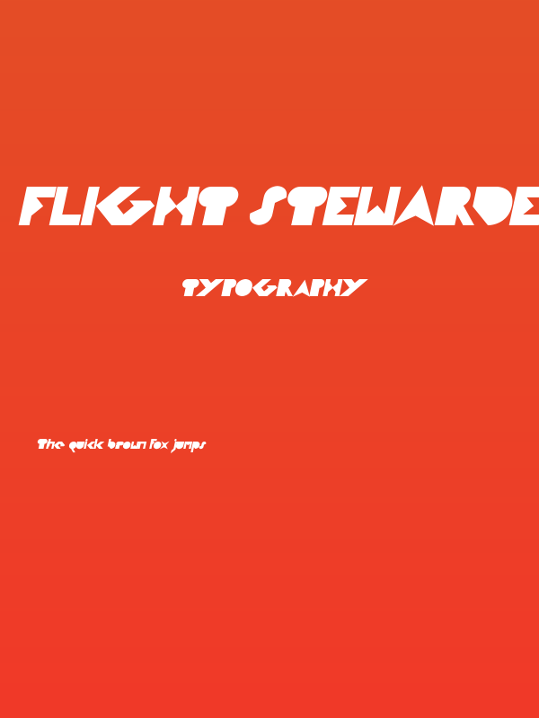 FLIGHT STEWARDESS Bold Italic Poster