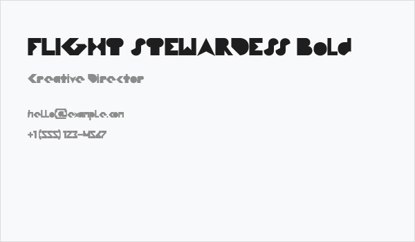 FLIGHT STEWARDESS Bold Business Card