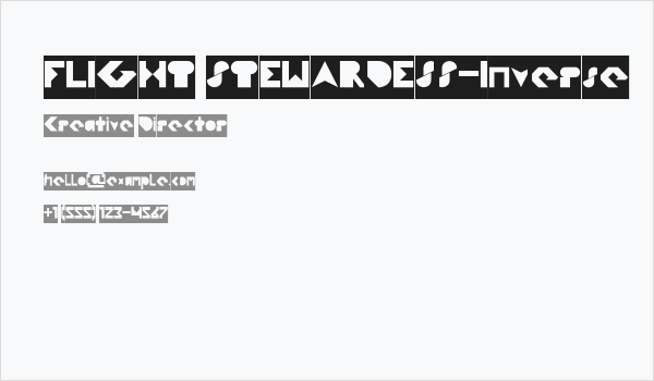 FLIGHT STEWARDESS-Inverse Business Card