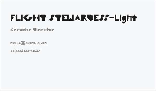 FLIGHT STEWARDESS-Light Business Card