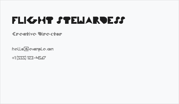 FLIGHT STEWARDESS Business Card