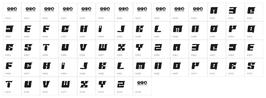 FLOPPY DISK 2 Character Map