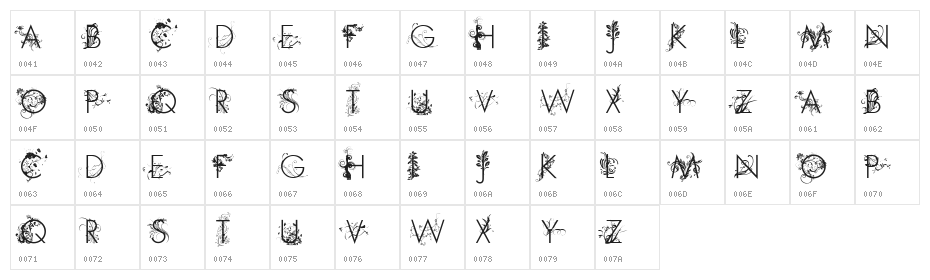 FLOWER Regular Character Map
