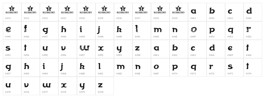 FLOWERFLOW Character Map