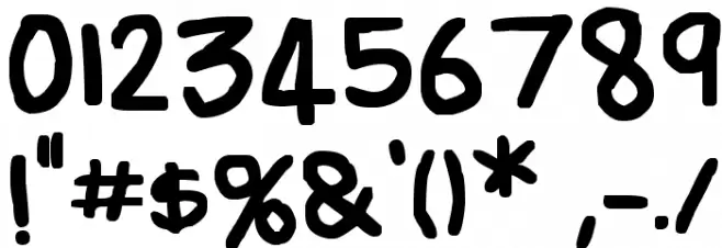 Flabby Bums handwriting Font OTHER CHARS