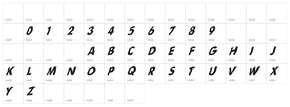Flag [sRB] Character Map