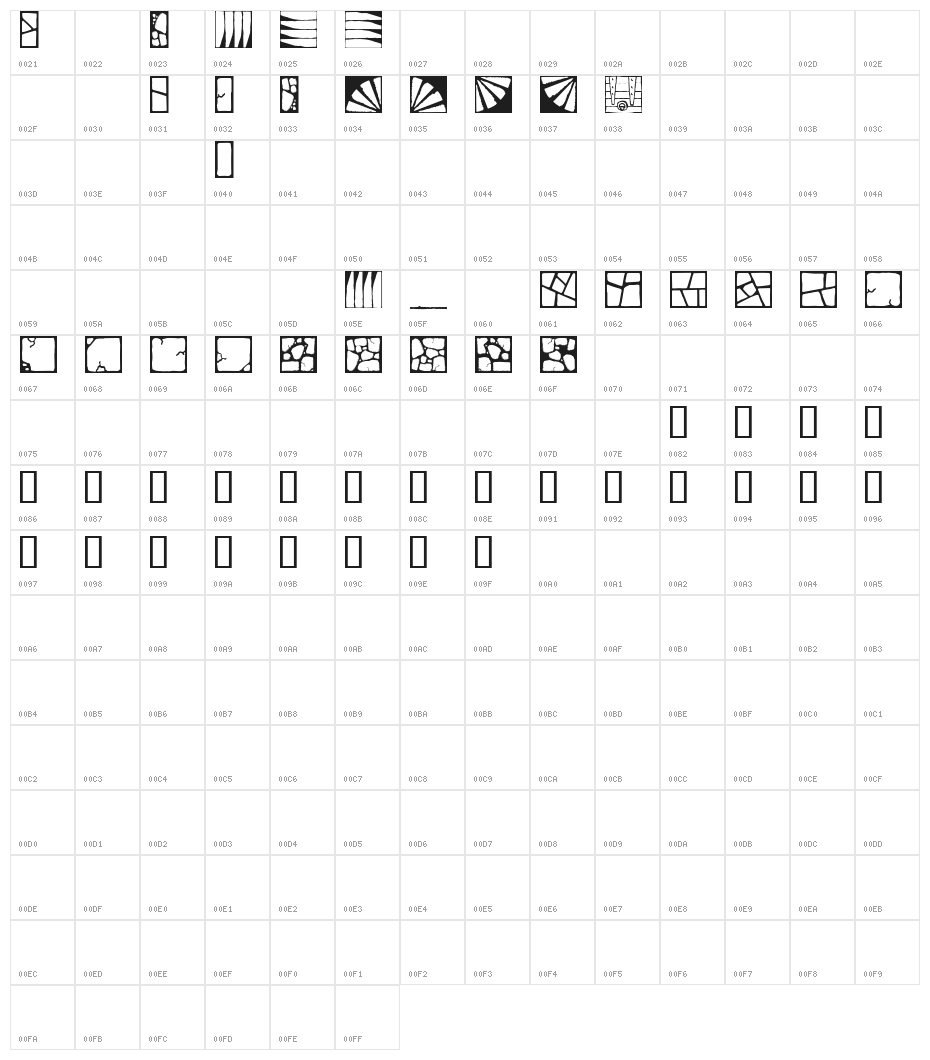 Flagstones Character Map