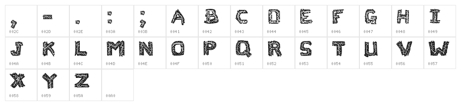 Flak Jacket Character Map