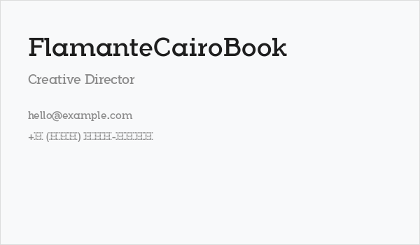 FlamanteCairoBook Business Card