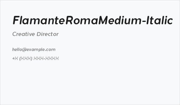 FlamanteRomaMedium-Italic Business Card