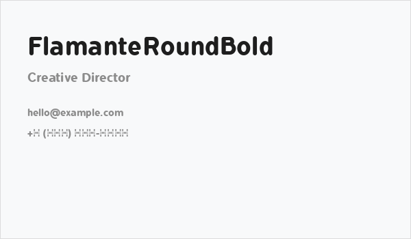FlamanteRoundBold Business Card