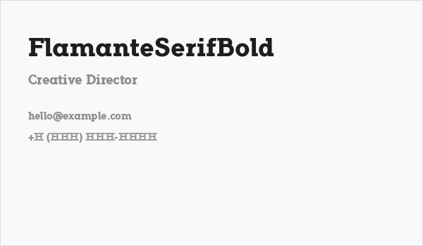 FlamanteSerifBold Business Card