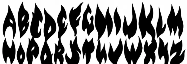 Flame on Black Polices MAJUSCULES