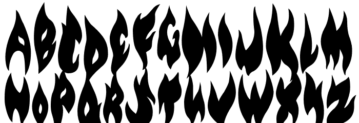 Flame on Black Font LOWERCASE