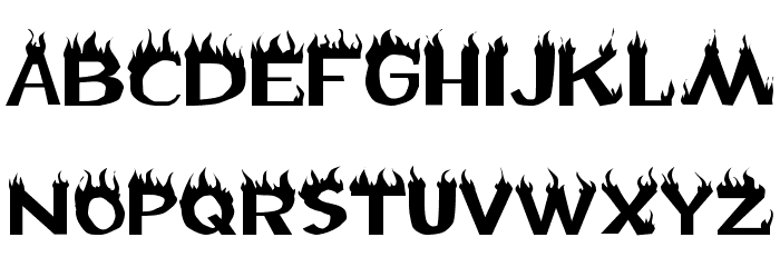 Flame Font UPPERCASE. 